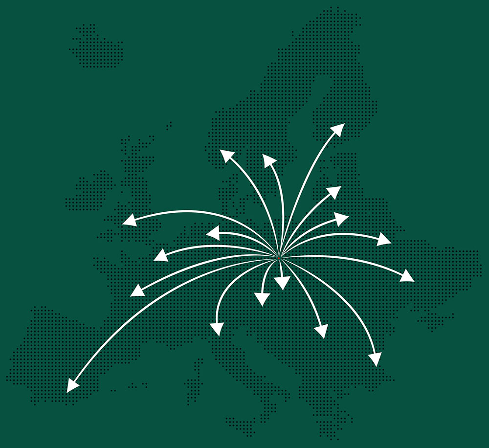 mapa europa usługi transportowe
