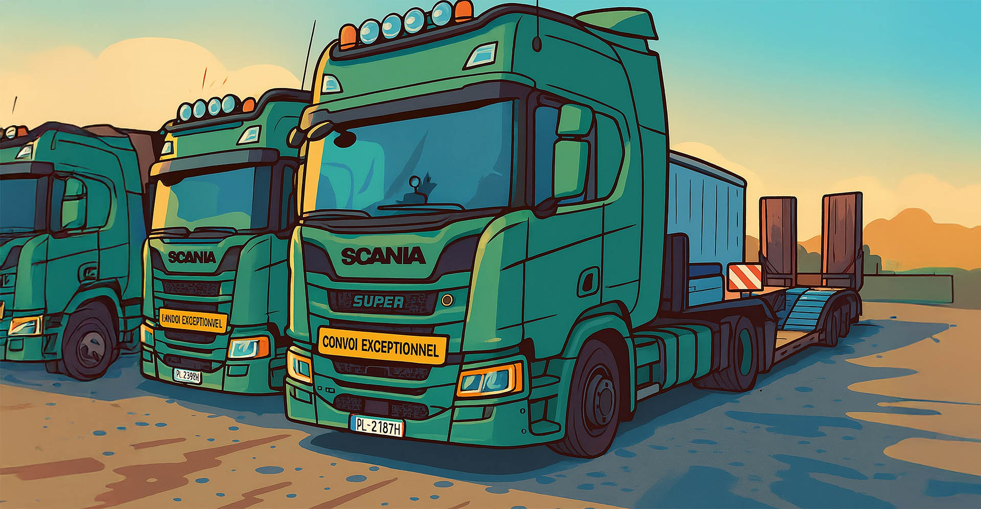 transport na naczepach niskopodwoziowych